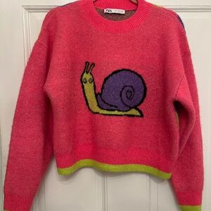 Zara pink snail sweater- reduced!